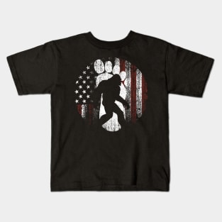 Bigfoot american flag 4th of july Kids T-Shirt